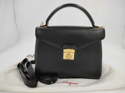 Salvatore Ferragamo Tote Bag, Box Calf Leather Handbag