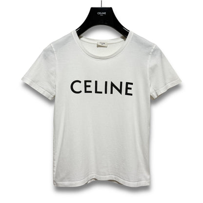 CELINE Crew Neck Logo Cotton Jersey Loose T-Shirt White Size S Shoulder 40cm x Sleeve 17cm x Chest 45cm x Length 54cm T-Shirt