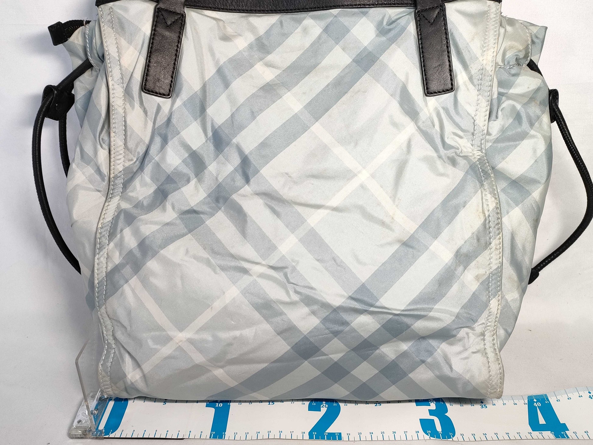 BURBERRY Nova Check Nylon Tote Bag with Horse Logo