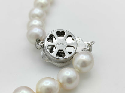 Pearl diameter approximately 7.5mm-7.8mm, Sterling Silver, 35.3g, Necklace 