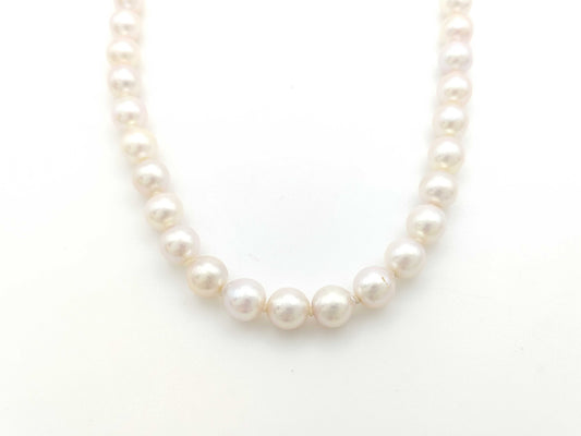 Pearl diameter approximately 7.5mm-7.8mm, Sterling Silver, 35.3g, Necklace 