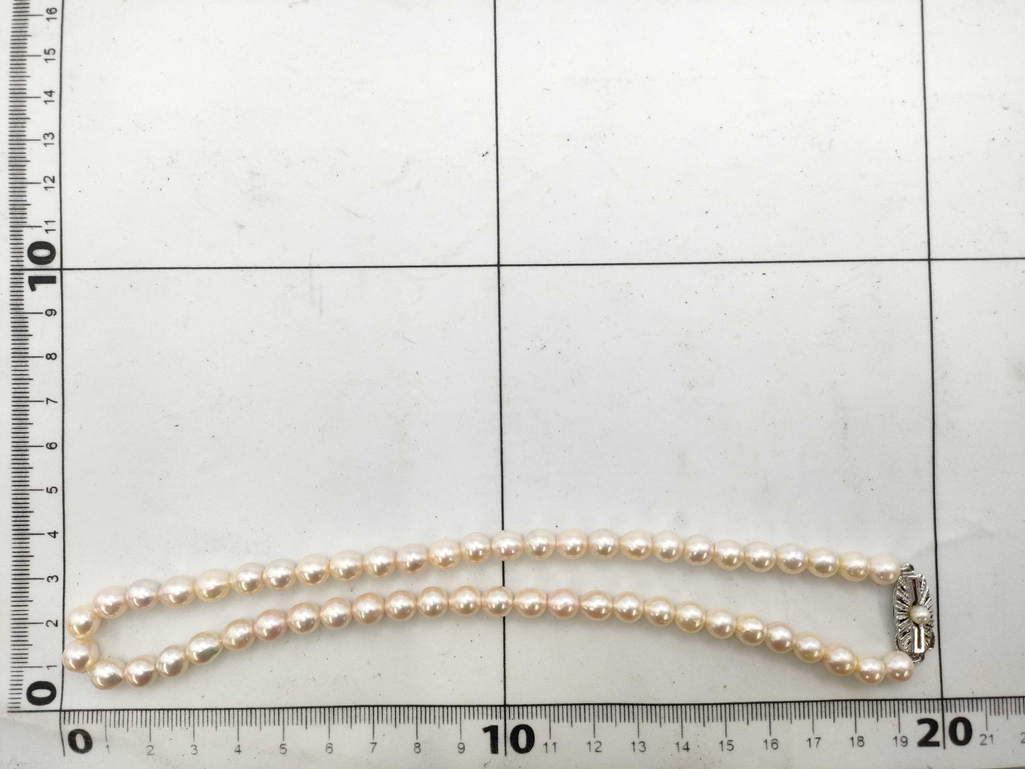 Pearl diameter approximately 6.6mm-6.9mm, Sterling Silver, 25.2g, Necklace 