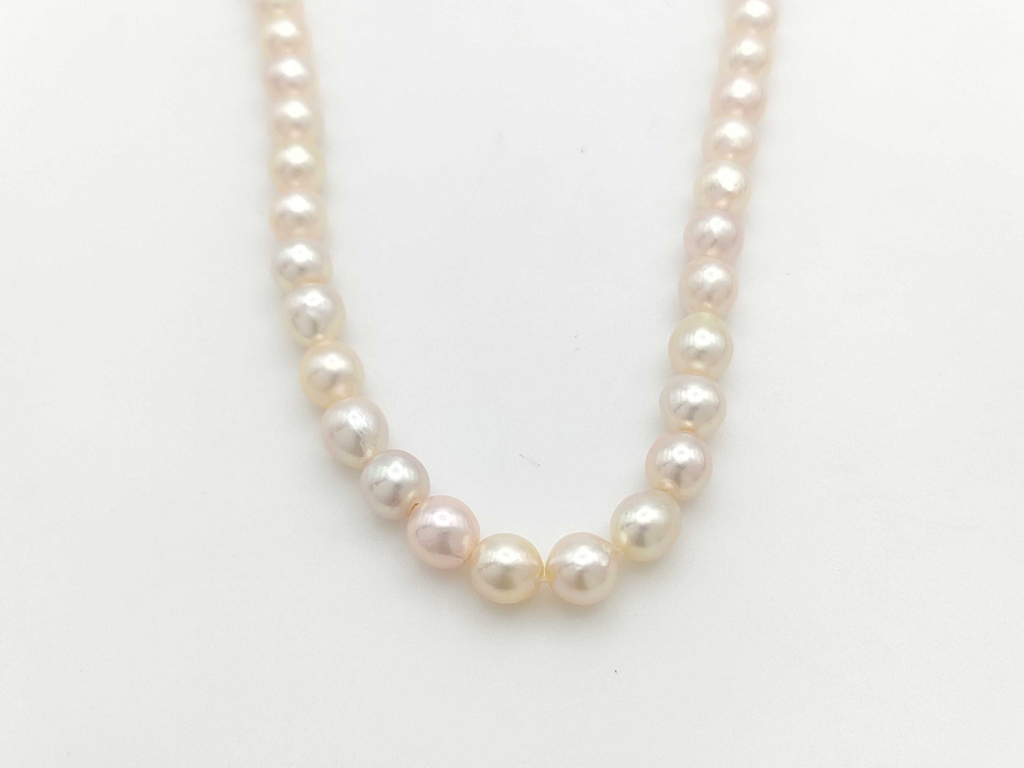 Pearl diameter approximately 6.6mm-6.9mm, Sterling Silver, 25.2g, Necklace 