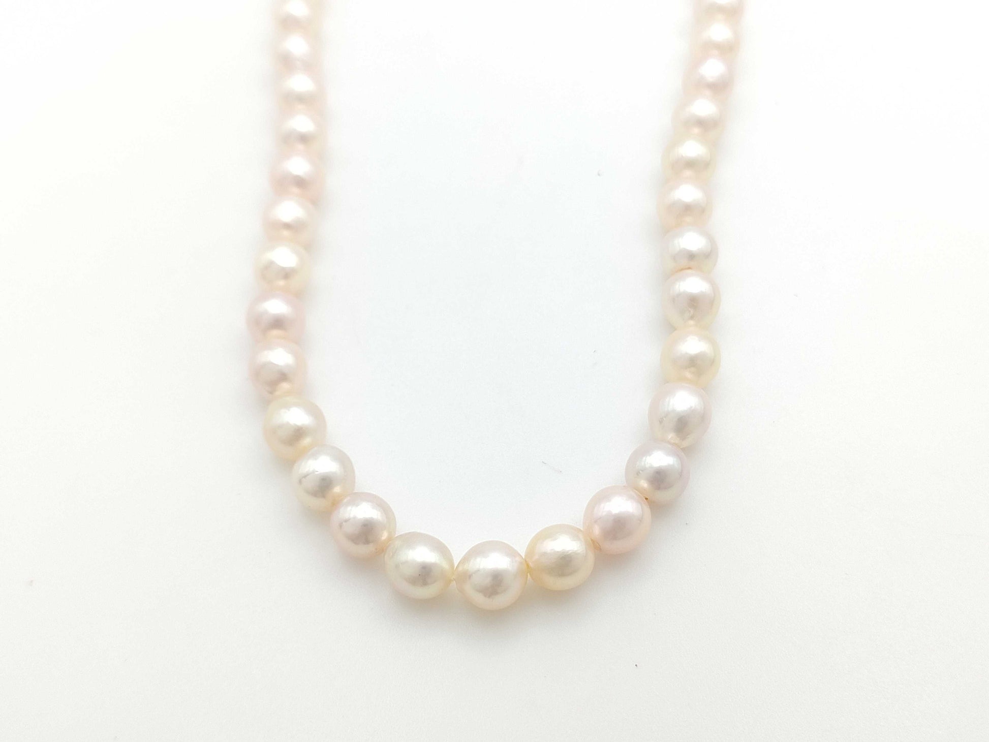 Pearl diameter approximately 6.6mm-6.9mm, Sterling Silver, 25.2g, Necklace 