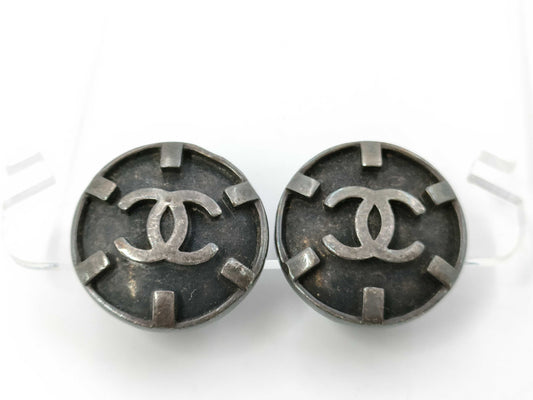 CHANEL Coco Mark Earrings Silver Earrings