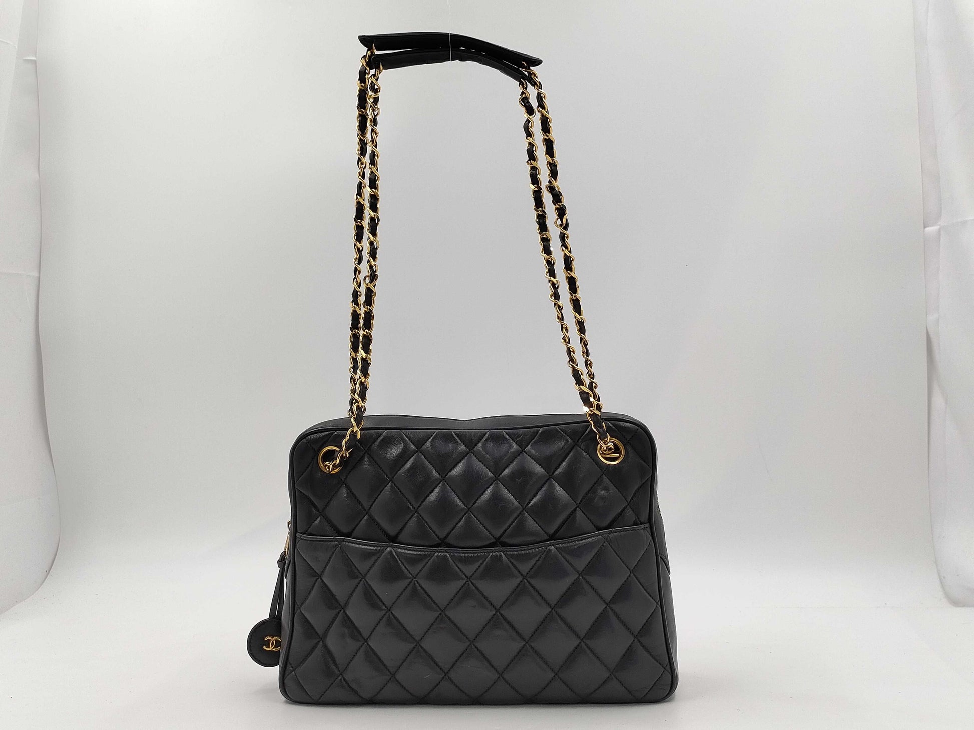 CHANEL Matelasse Lambskin Chain Shoulder Tote Bag