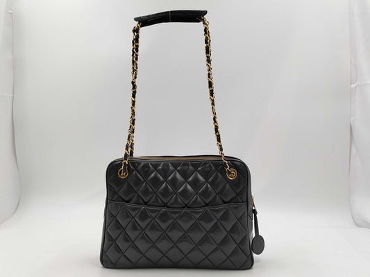CHANEL Matelasse Lambskin Chain Shoulder Tote Bag