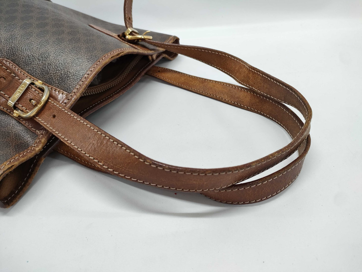 CELINE Tote Bag PVC x Leather Macadam Bucket Tote Bag