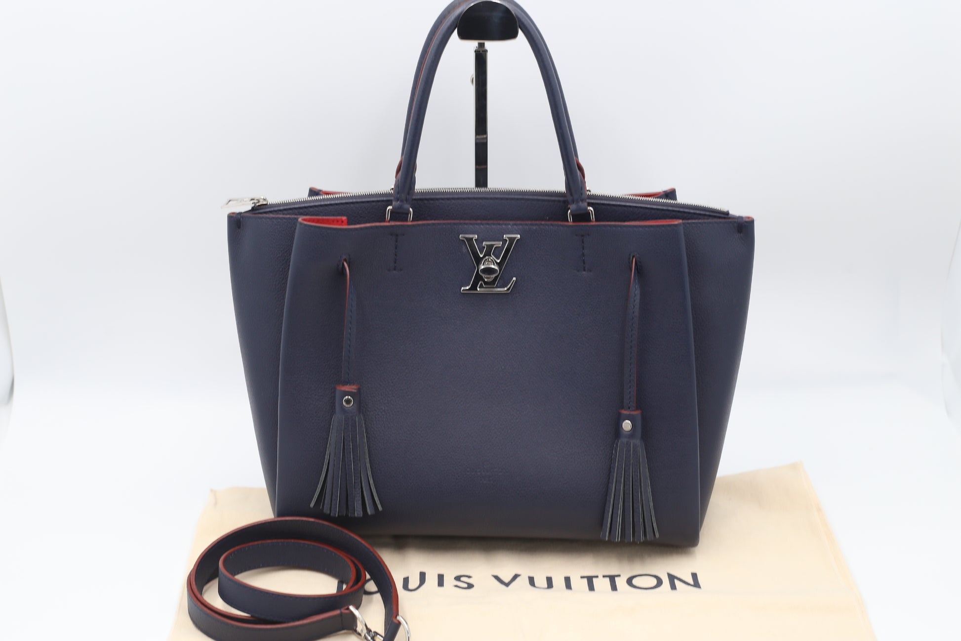 LOUIS VUITTON Lockme 2-way Navy Tote Bag