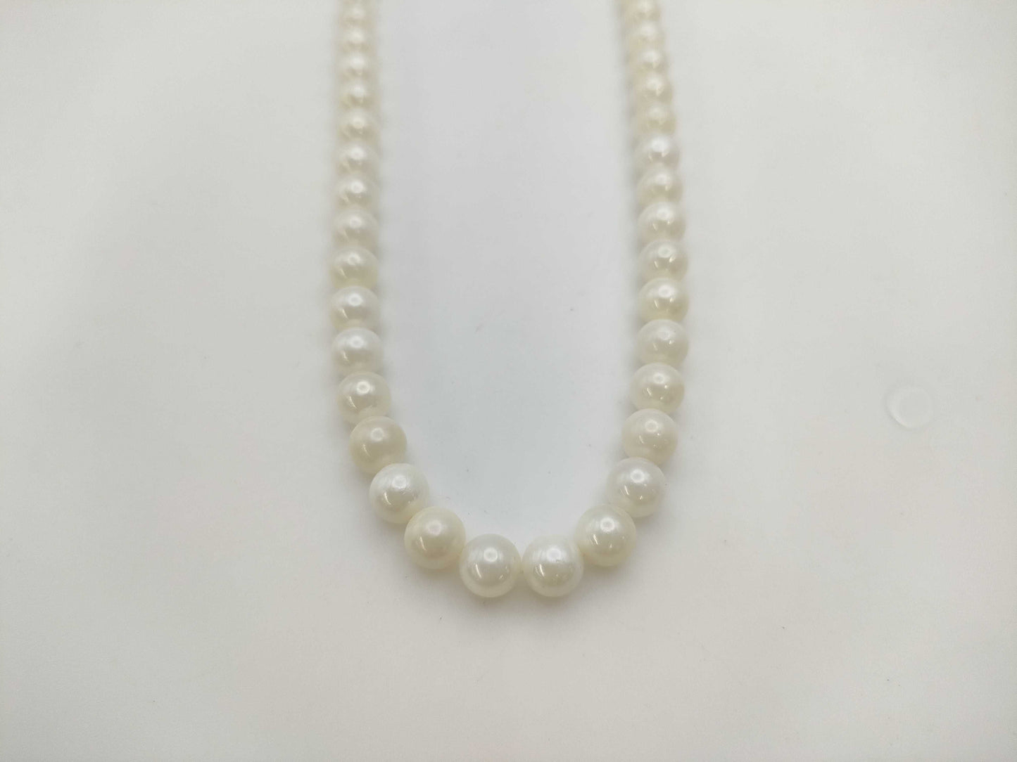 Pearl Necklace, Diameter: Approx. 7.0-7.4mm, Sterling Silver, 32.9g 