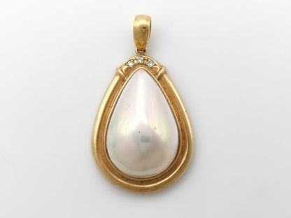 TASAKI Mabe Pearl D0.03ct K18 6.0g Pendant Top 