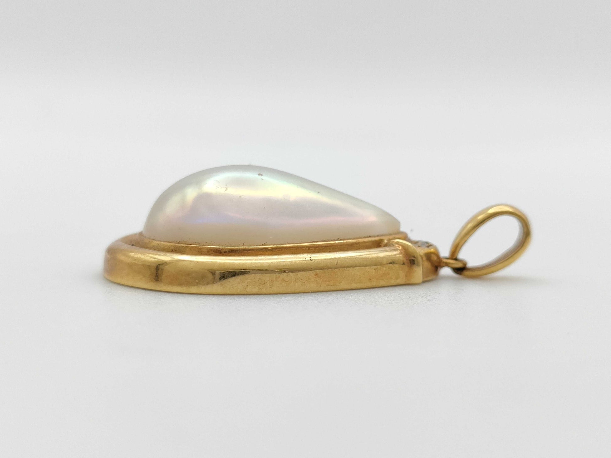 TASAKI Mabe Pearl D0.03ct K18 6.0g Pendant Top 