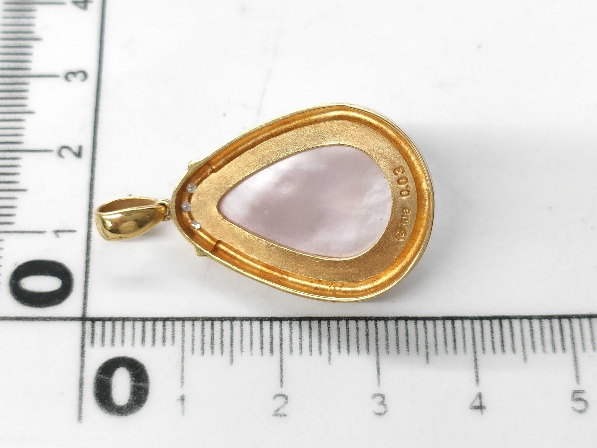 TASAKI Mabe Pearl D0.03ct K18 6.0g Pendant Top 