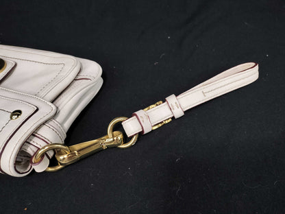 COACH Clutch Bag 12450 Turnlock Leather Off-White Clutch Bag