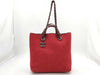 CHANEL 2-Way Chain Tote Felt/Red/Silver Tote Bag