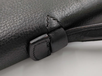 HERMES Sac A Depeche 27 Liege/Black/□k Engraving/Silver Shoulder Bag