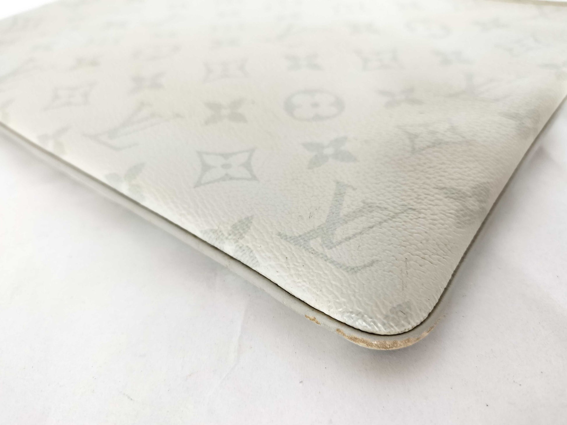 LOUIS VUITTON Monogram LOUIS VUITTON Zipped Pouch GM Monogram/White/Gray Pouch