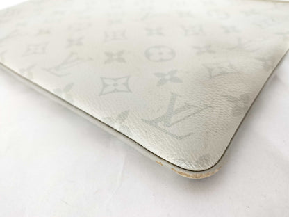 LOUIS VUITTON Monogram LOUIS VUITTON Zipped Pouch GM Monogram/White/Gray Pouch