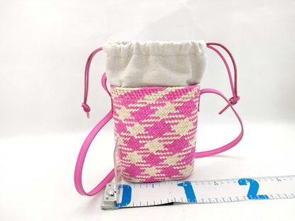 LOEWE Square Pocket Raffia/Pink Shoulder Bag
