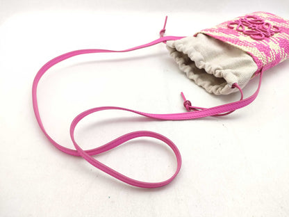 LOEWE Square Pocket Raffia/Pink Shoulder Bag