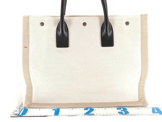 SAINT LAURENT Rive Gauche Tote Canvas/Ivory Tote Bag