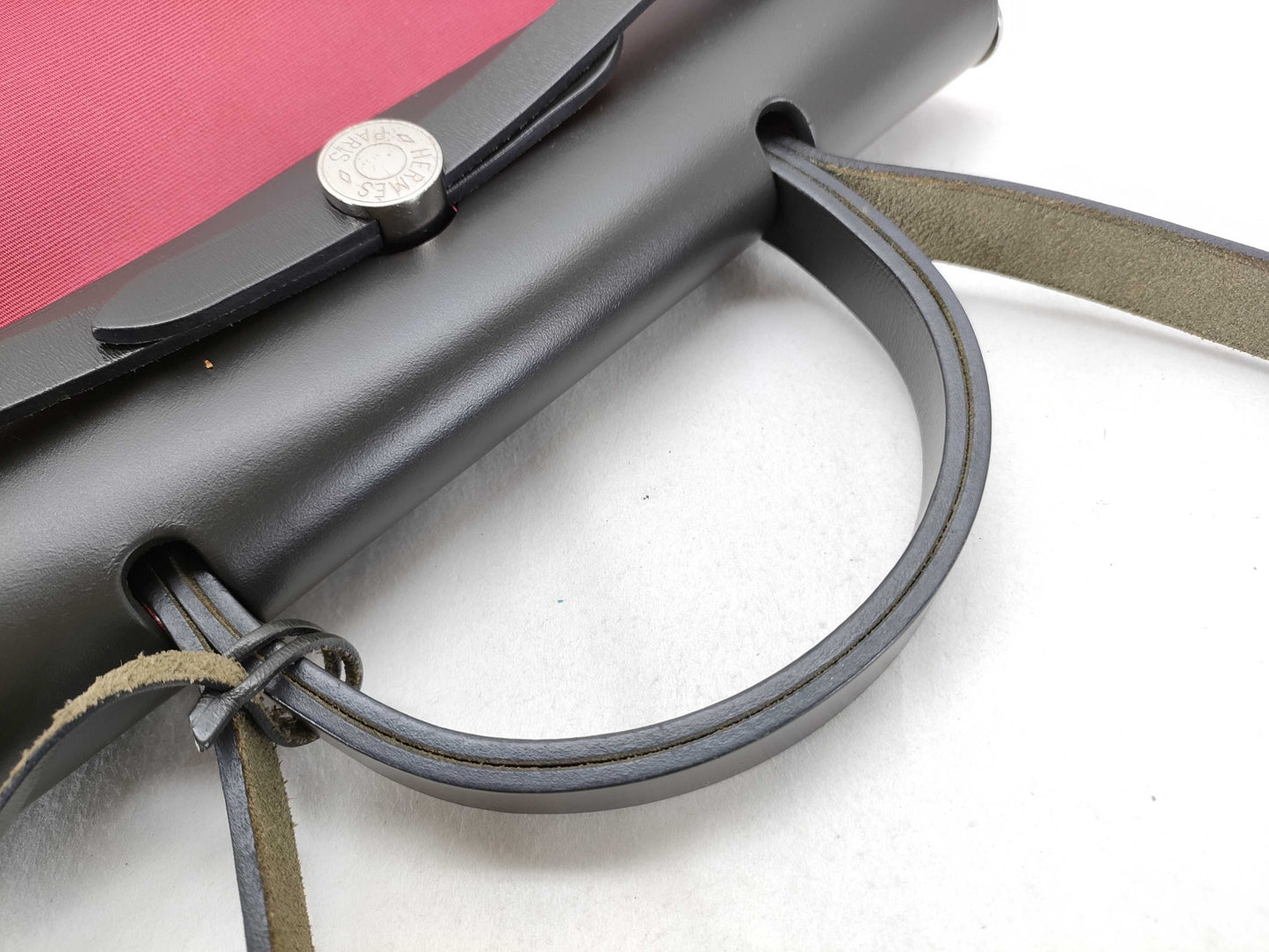 HERMES Air Bag HERMES Air Zip PM Toile/Pink/A Stamp/Silver Handbag