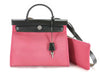 HERMES Air Bag HERMES Air Zip PM Toile/Pink/A Stamp/Silver Handbag
