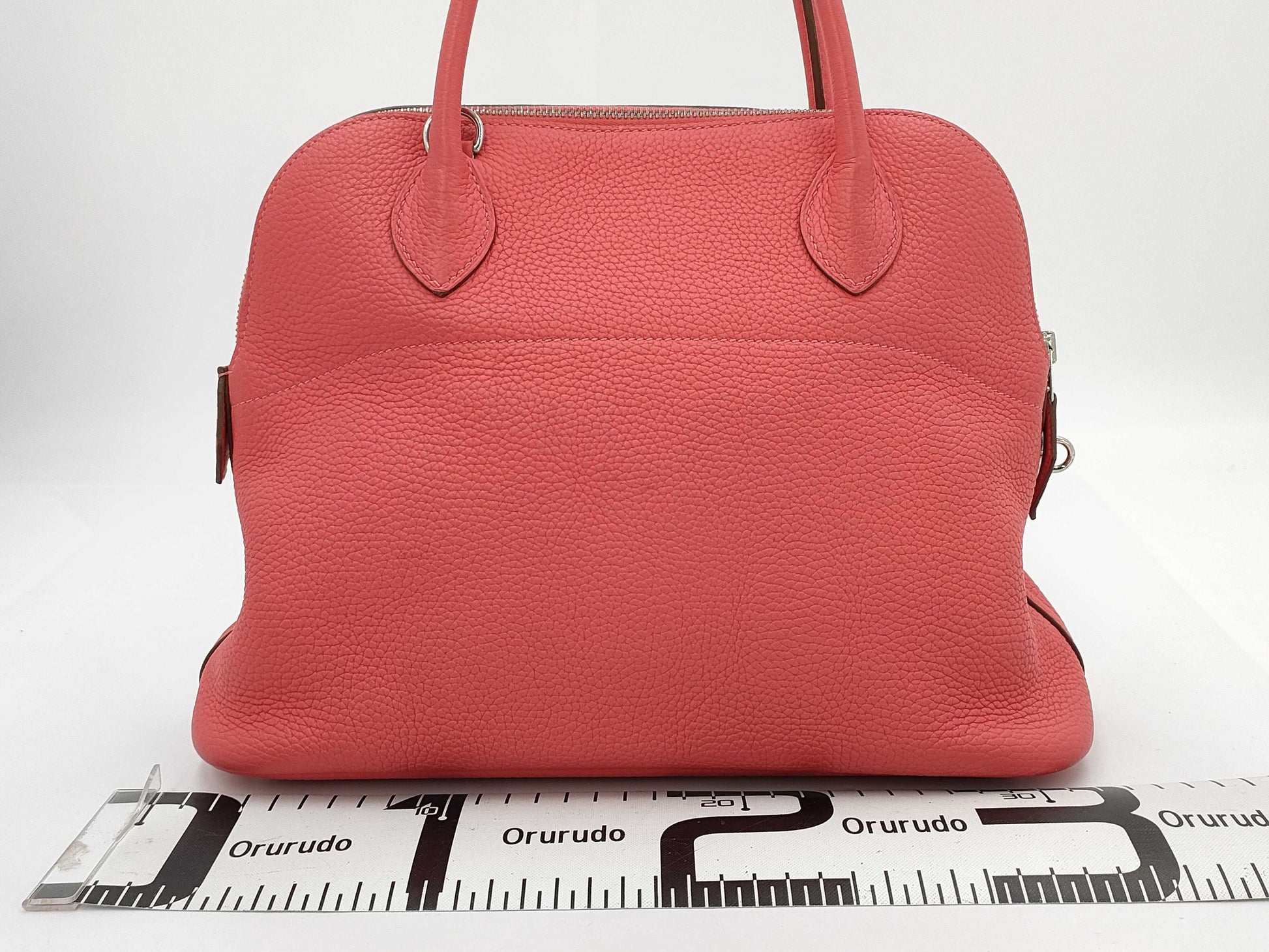 HERMES Bolide 31 Taurillon/Rose Jaipur/X Stamp/Silver Shoulder Bag