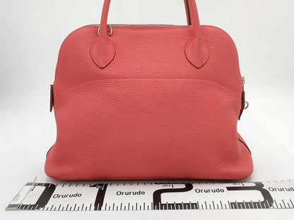 HERMES Bolide 31 Taurillon/Rose Jaipur/X Stamp/Silver Shoulder Bag
