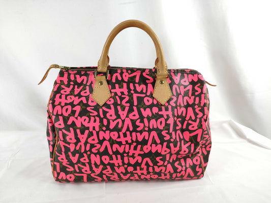 LOUIS VUITTON Monogram Graffiti Louis Vuitton Speedy Graffiti Handbag