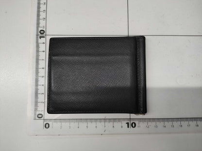 PRADA Prada Bifold Money Clip Leather Card Case/Pass Case/Business Card Holder