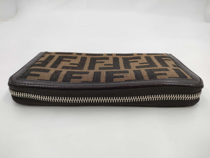 FENDI Zucca Round Zip Long Wallet