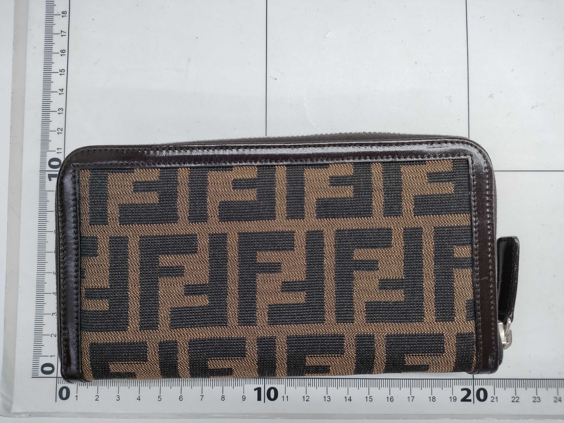 FENDI Zucca Round Zip Long Wallet