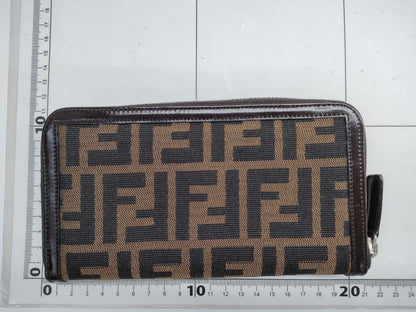 FENDI Zucca Round Zip Long Wallet