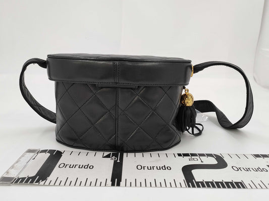 CHANEL Lambskin Matelasse Tassel Fringe Shoulder Bag with G Card