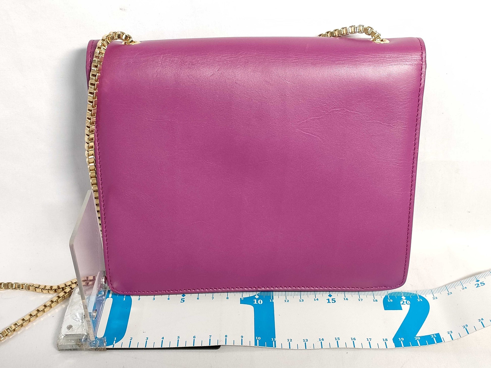 Salvatore Ferragamo Gancini Chain Calfskin Shoulder Bag Purple