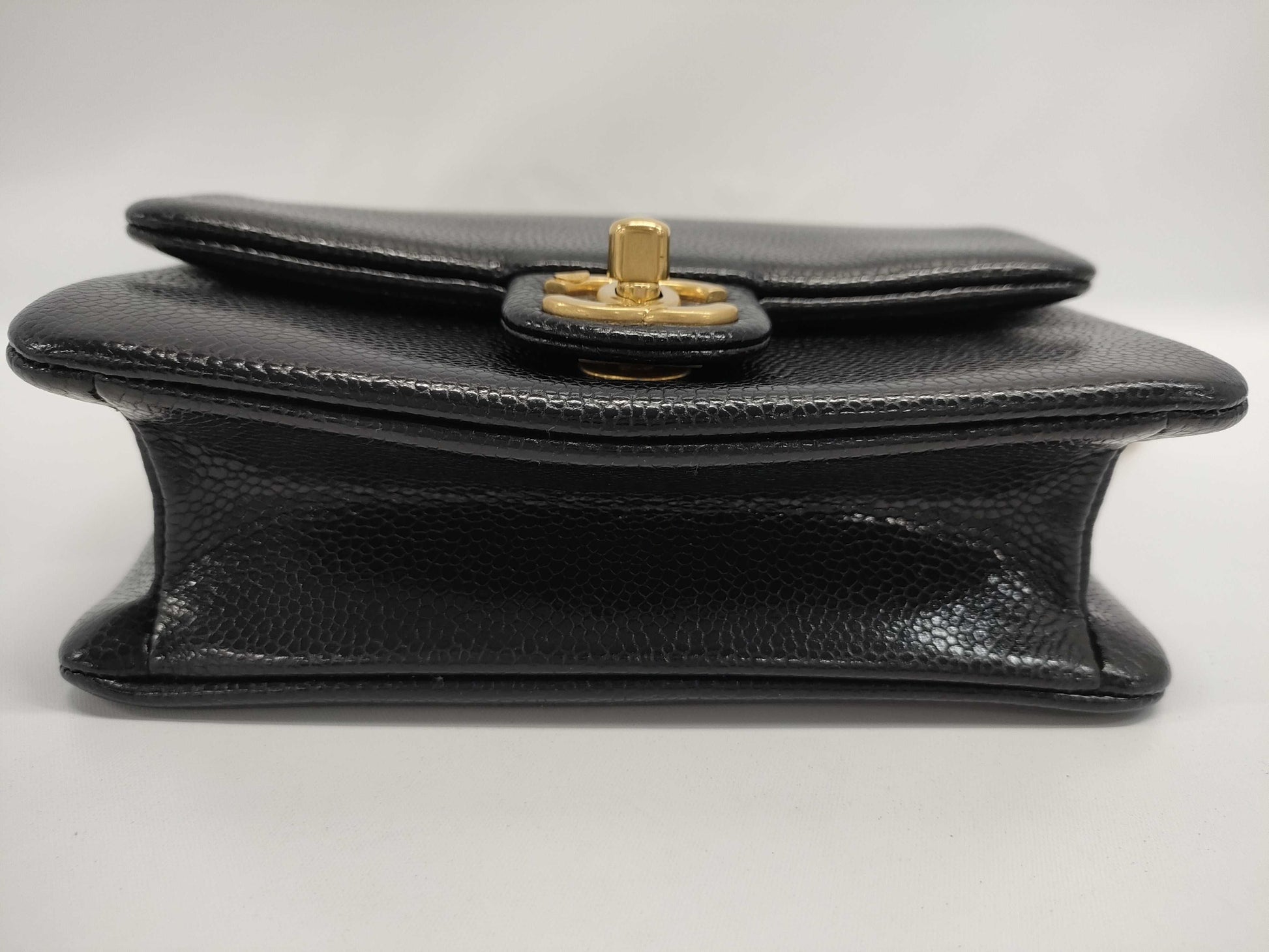 CHANEL Turnlock Caviar Skin Shoulder Bag Plate Shoulder Bag