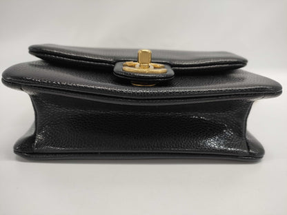 CHANEL Turnlock Caviar Skin Shoulder Bag Plate Shoulder Bag