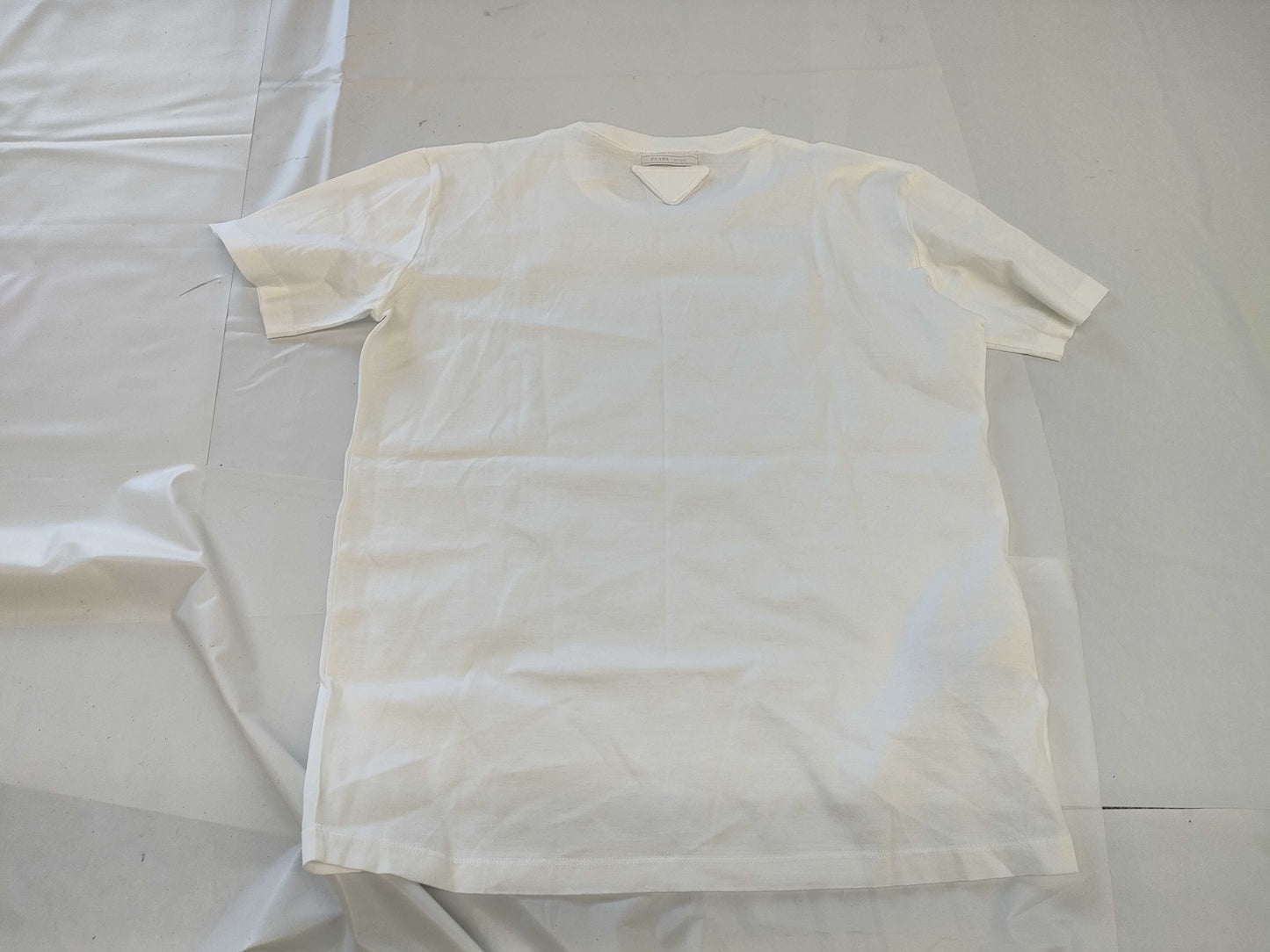 PRADA Prada Current Blue Tag Back Triangle Logo T-Shirt White XL T-Shirt