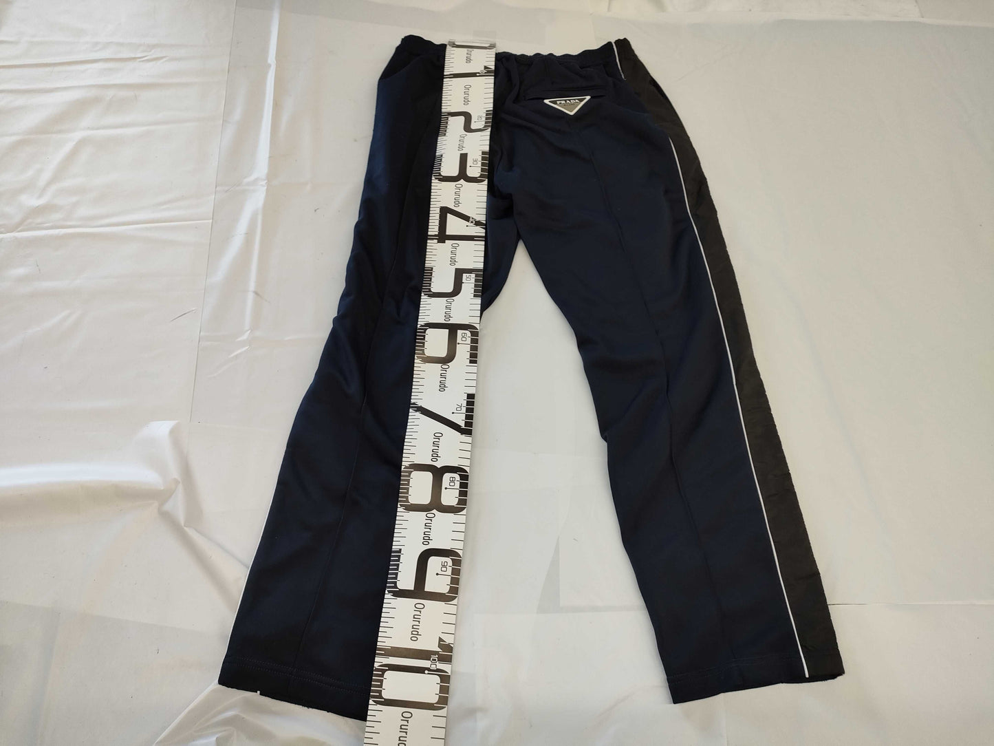 PRADA Prada Triangle Logo Men's Nylon Switch Pants, Navy/Black, Size L