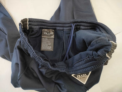 PRADA Prada Triangle Logo Men's Nylon Switch Pants, Navy/Black, Size L