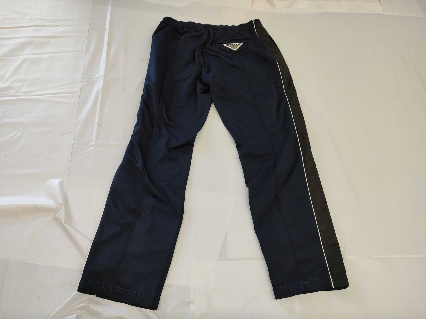 PRADA Prada Triangle Logo Men's Nylon Switch Pants, Navy/Black, Size L