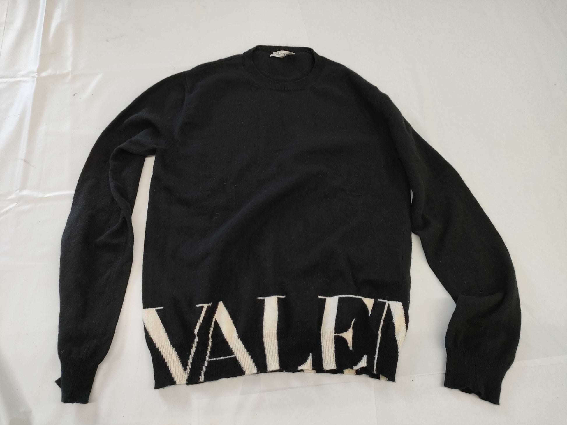VALENTINO Logo Knit Sweater with Current Tag, Men's Size M Tops