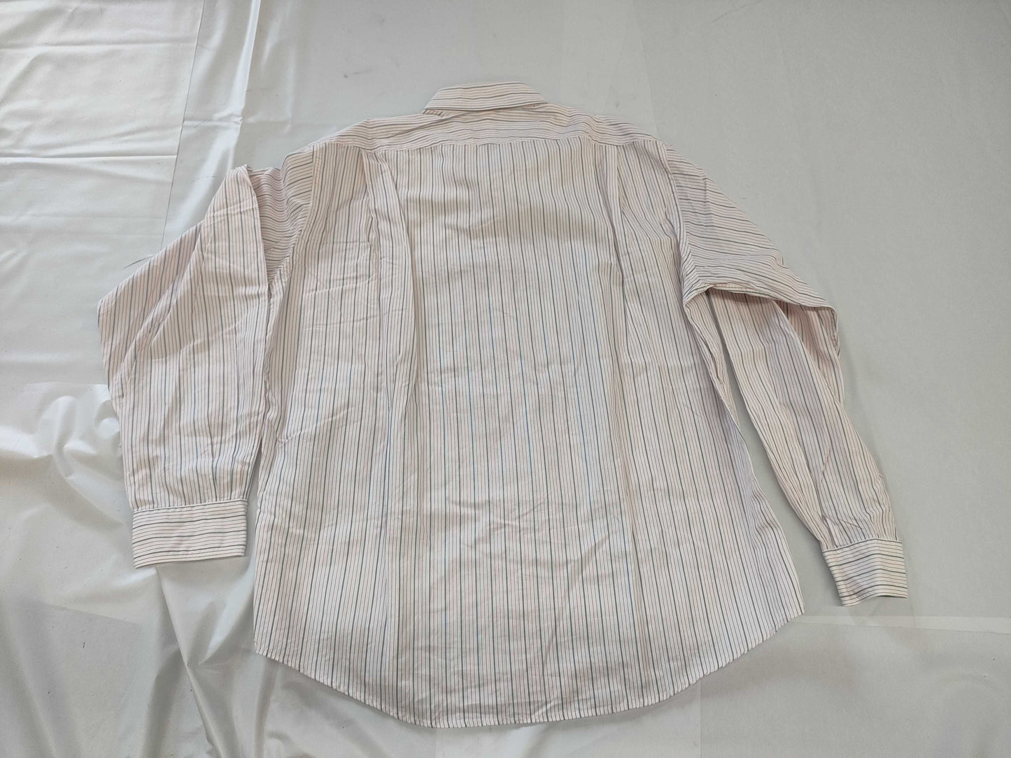 HERMES Logo Embroidered Striped Shirt Size 42