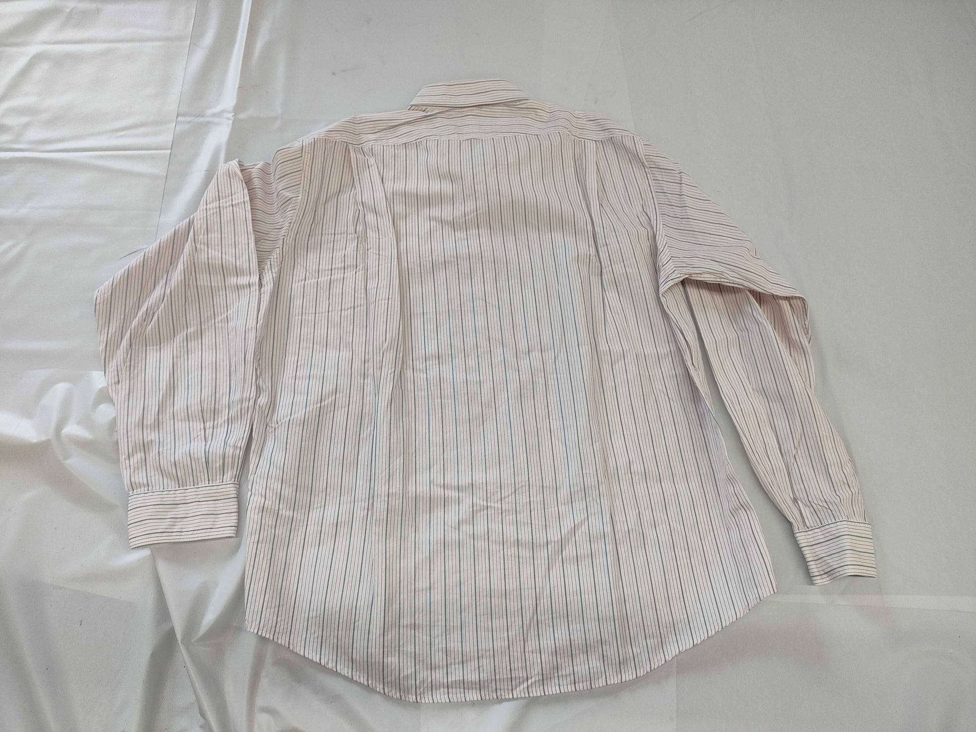 HERMES Logo Embroidered Striped Shirt Size 42