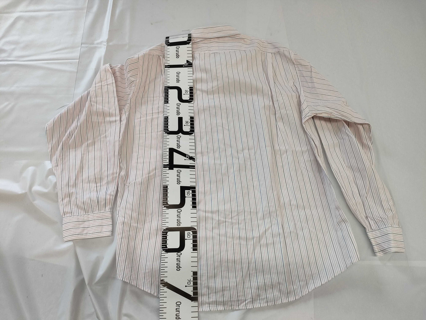 HERMES Logo Embroidered Striped Shirt Size 42