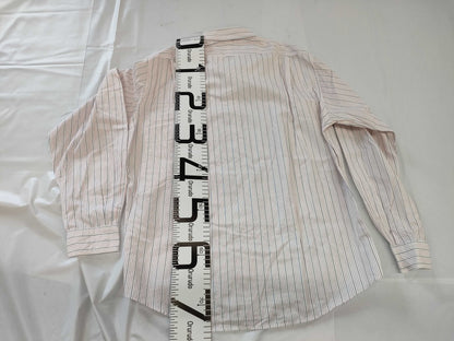 HERMES Logo Embroidered Striped Shirt Size 42