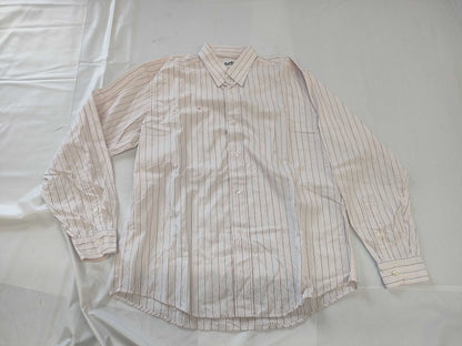 HERMES Logo Embroidered Striped Shirt Size 42