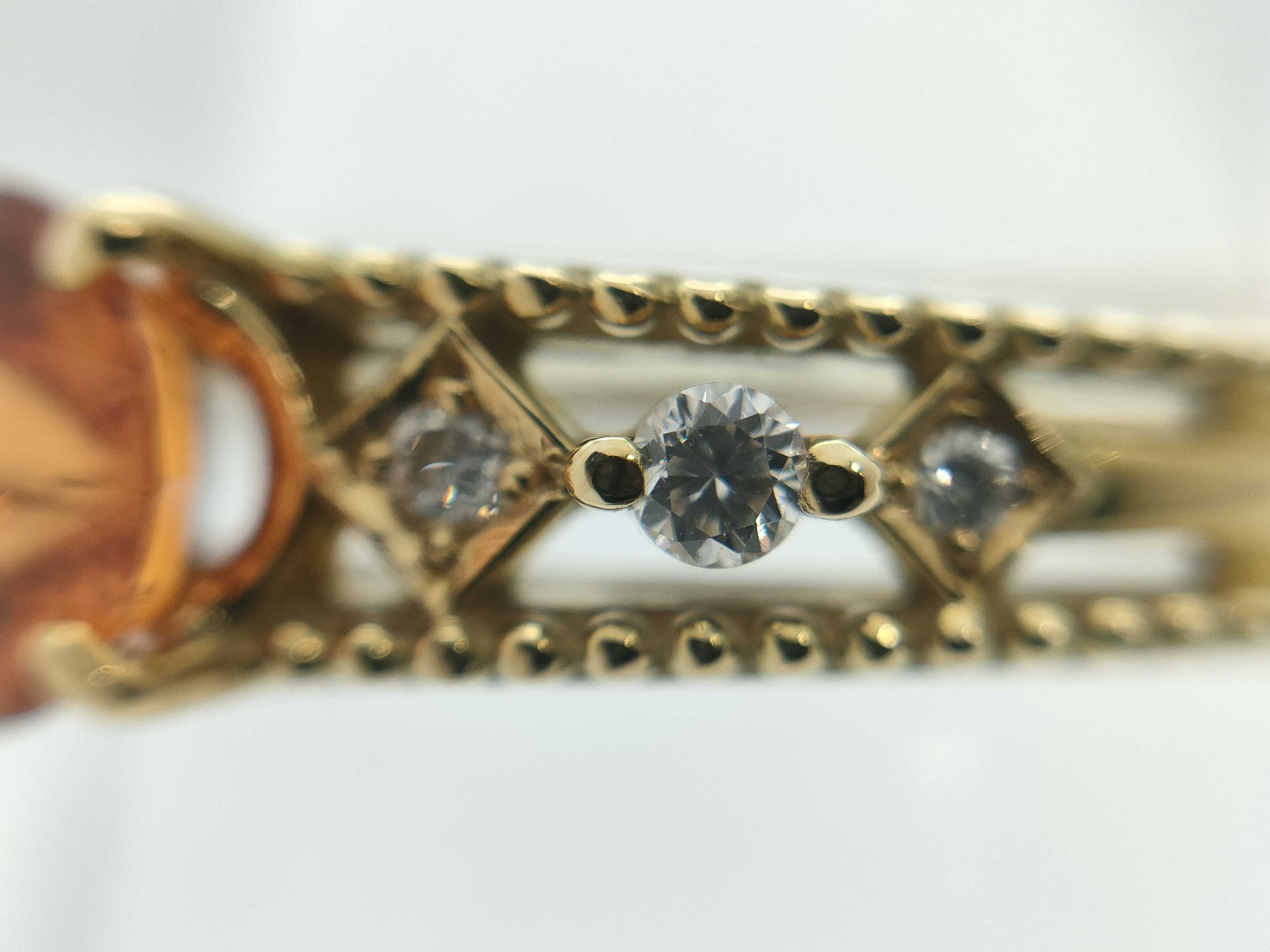 Colored Stone 0.90ct D0.07ct K18 3.6g Ring 