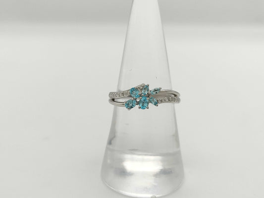 Paraiba tourmaline 0.26ct D0.08ct PT900 4.1g ring 